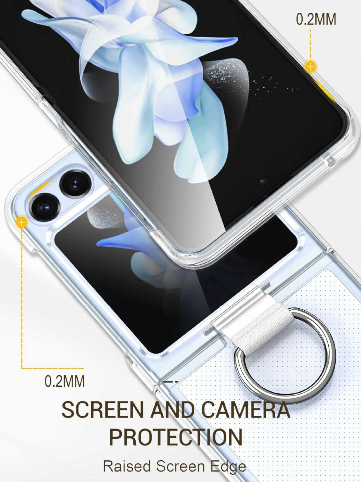 For Samsung Galaxy Z Flip 8 Slim Clear Ring Holder Case - image 9