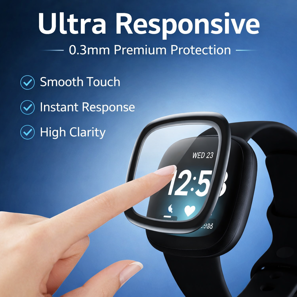 3 Pack MaxShield Screen Protector for Fitbit Versa and Sense - image 6