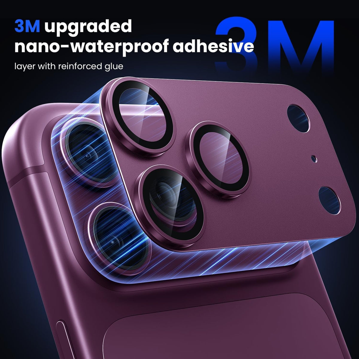 Metal and Tempered Glass Camera Lens Protector for iPhone 18 Pro Max - Silver