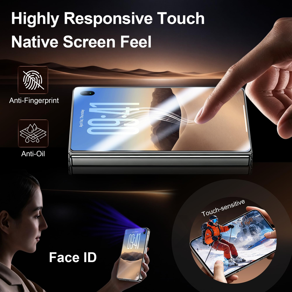 Front, Back and Inner Screen Protector Set for iPhone Duo - 3 Pieces