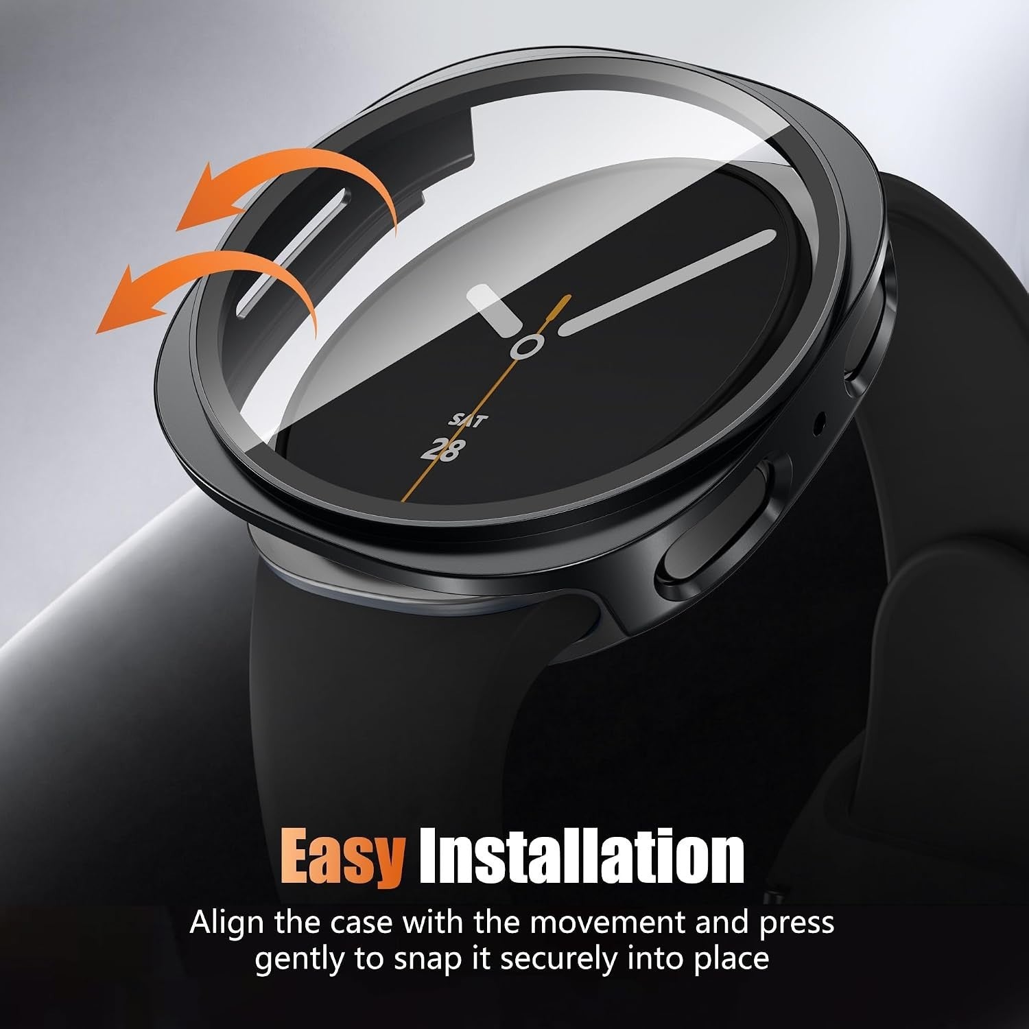 Full-Cover Glass Case Screen Protector for Samsung Galaxy Watch - image 5