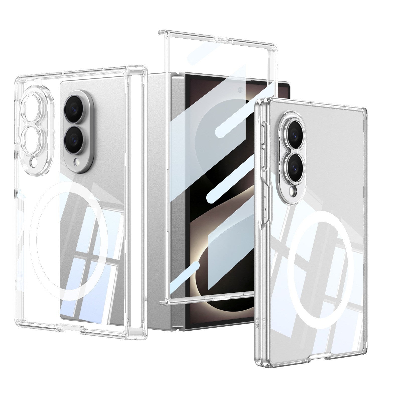 For Samsung Galaxy Z Fold 8 / Fold 8 Ultra Clear Magnetic Hinge Protection Case - image 1