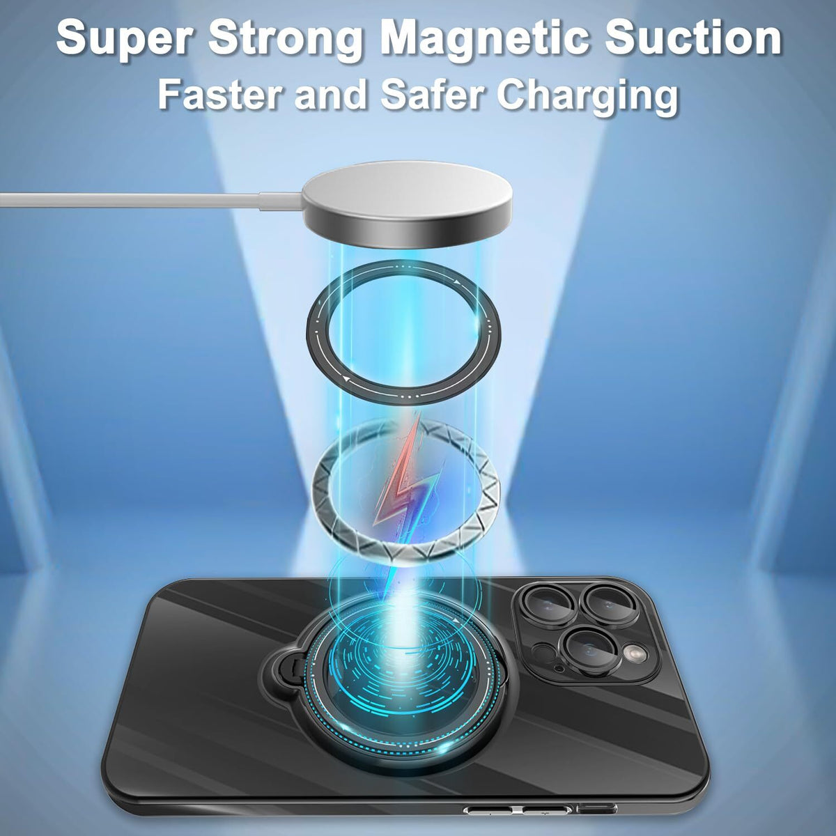 For iPhone 18 Pro Max Case, Compatible with MagSafe - 360-Degree Rotating Stand, Case Only, Silver