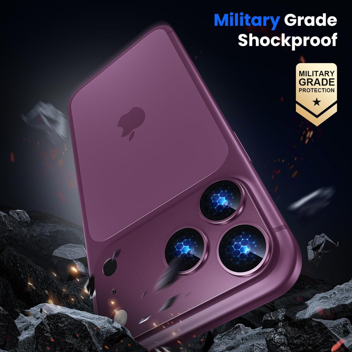 Metal and Tempered Glass Camera Lens Protector for iPhone 18 Pro - Blue