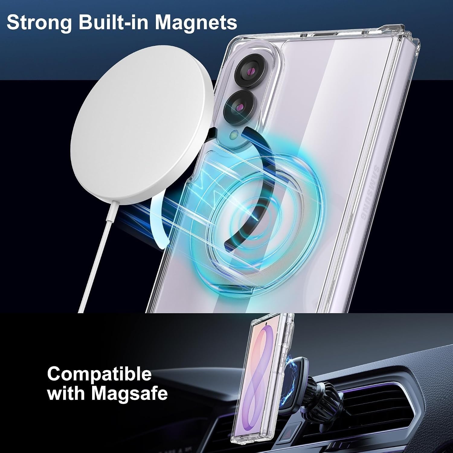 For Samsung Galaxy Z Fold 7 Clear Ring Kickstand Shockproof Case - image 6