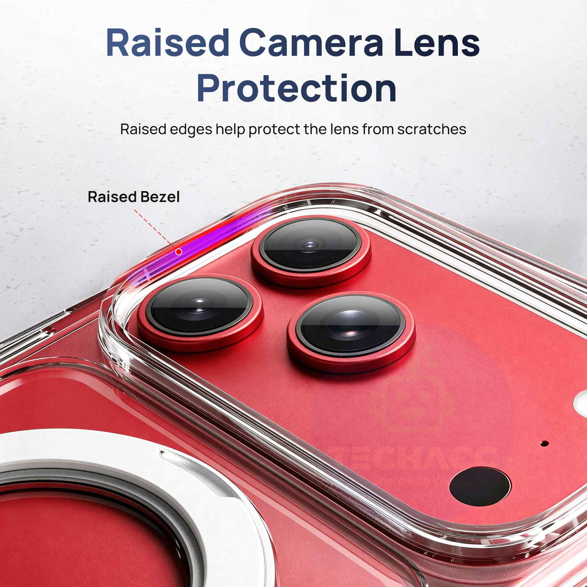 For iPhone 18 Pro Case, Compatible with MagSafe - 360-Degree Rotating Stand, Case Only, Clear