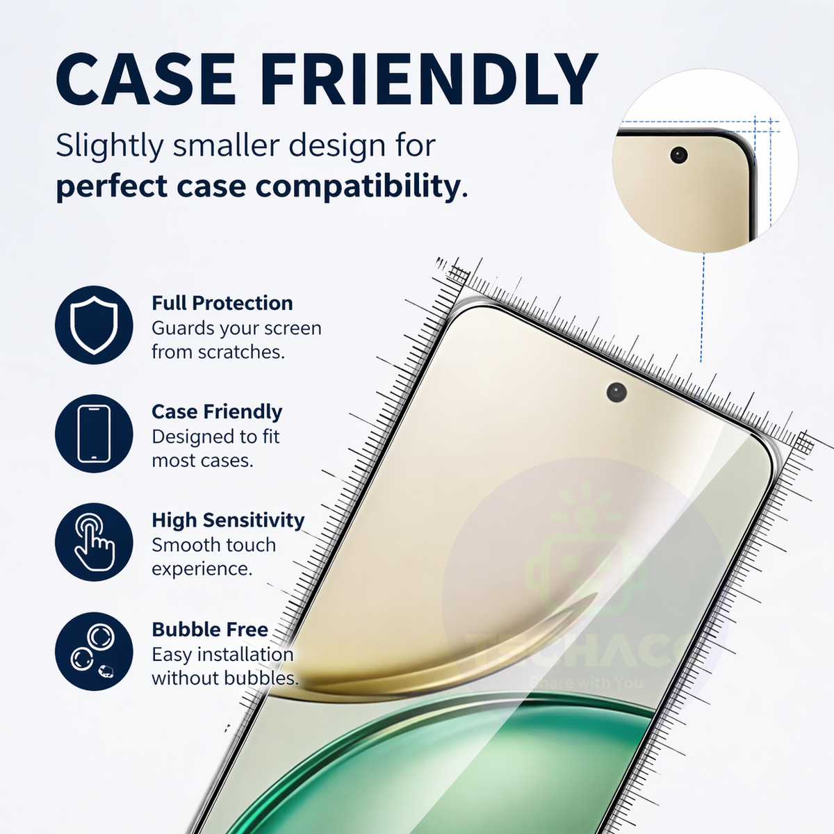 Tempered Glass Screen Protectors for Honor 600 - 2 Pack