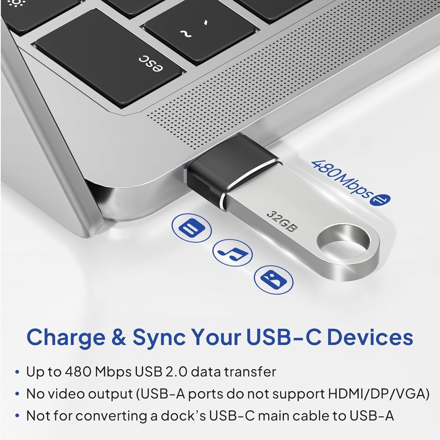USB-A to USB-C Charging Adapter – 2 Pack - image 3