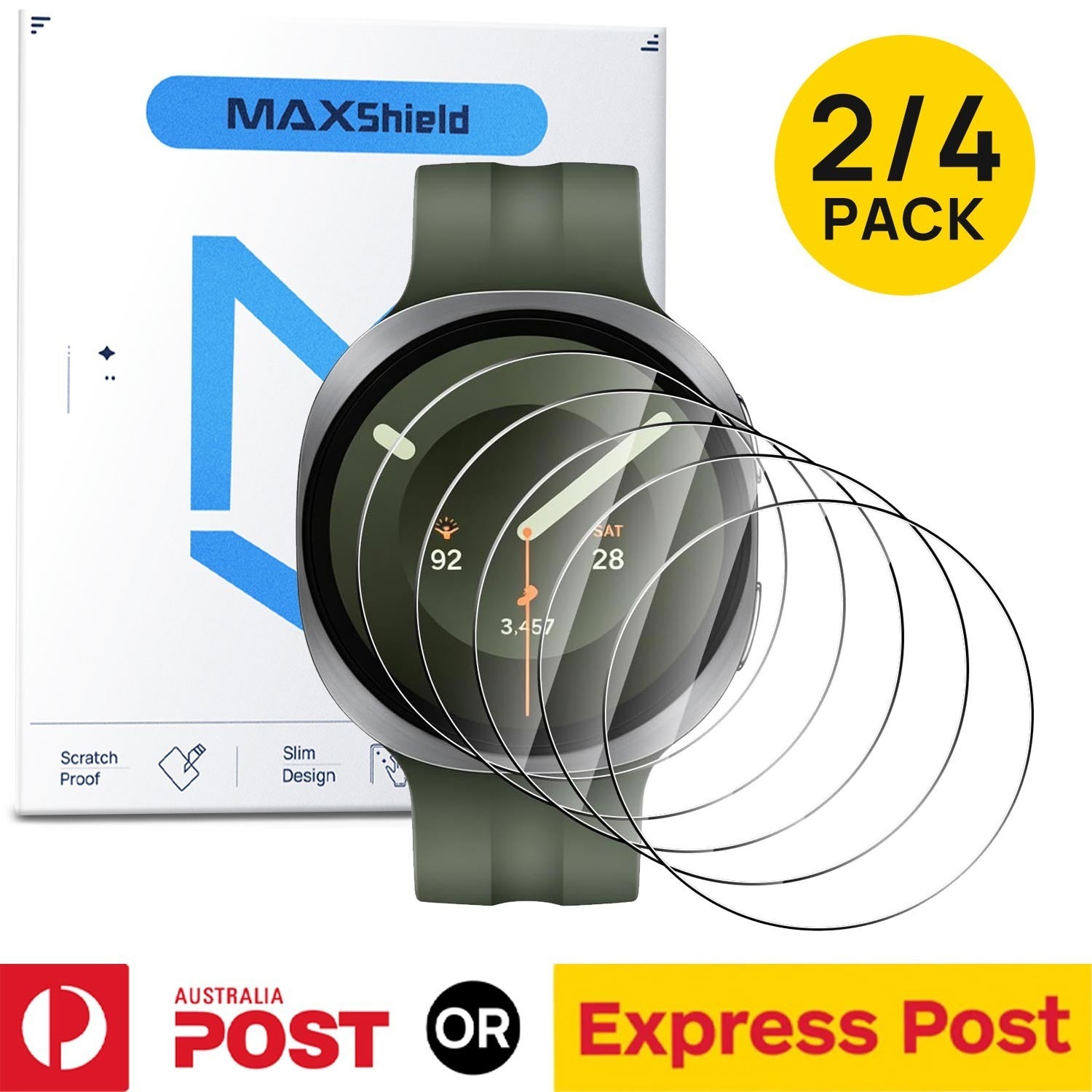 1/2/3/4 Pack Tempered Glass Screen Protectors for Samsung Galaxy Watch - image 1