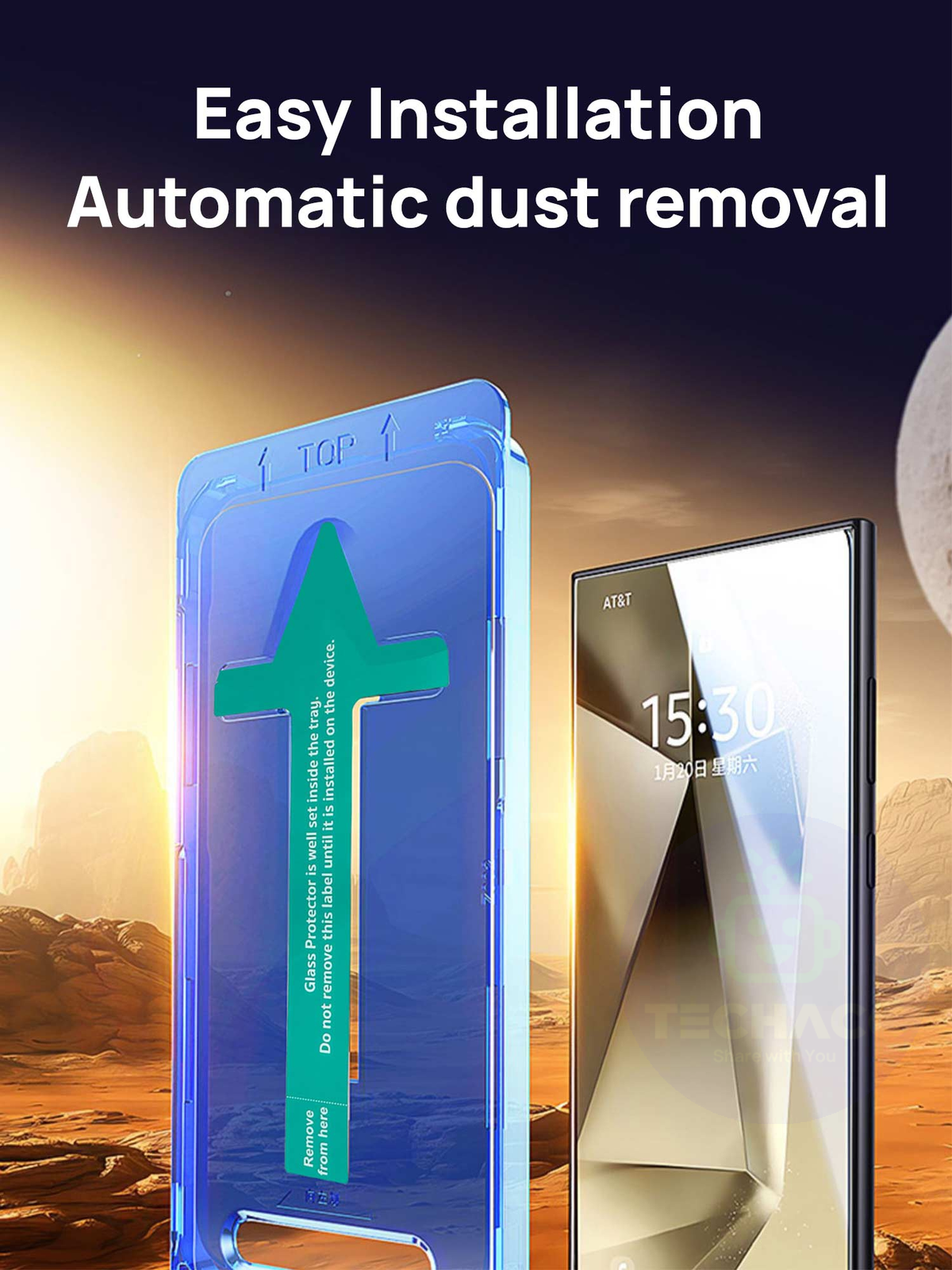 Clear HD Tempered Glass Screen Protector with Installation Tray for Samsung Galaxy S26 Plus - 1 Pack
