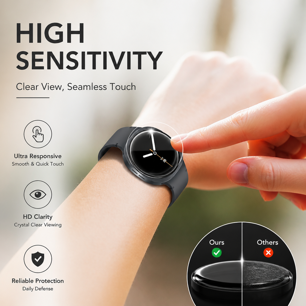 1/2/3/4 Pack Tempered Glass Screen Protectors for Samsung Galaxy Watch - image 5