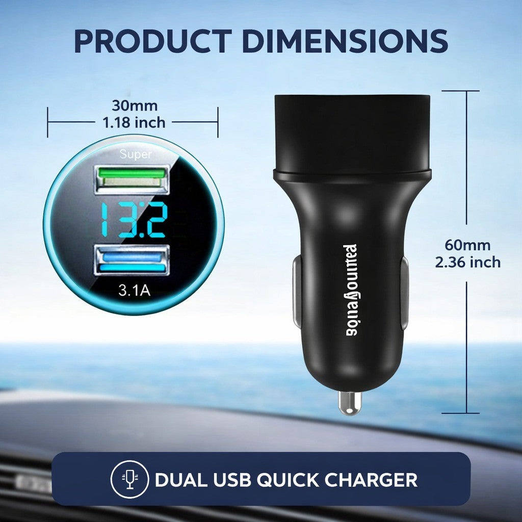 66W Dual-Port USB Car Charger - image 2