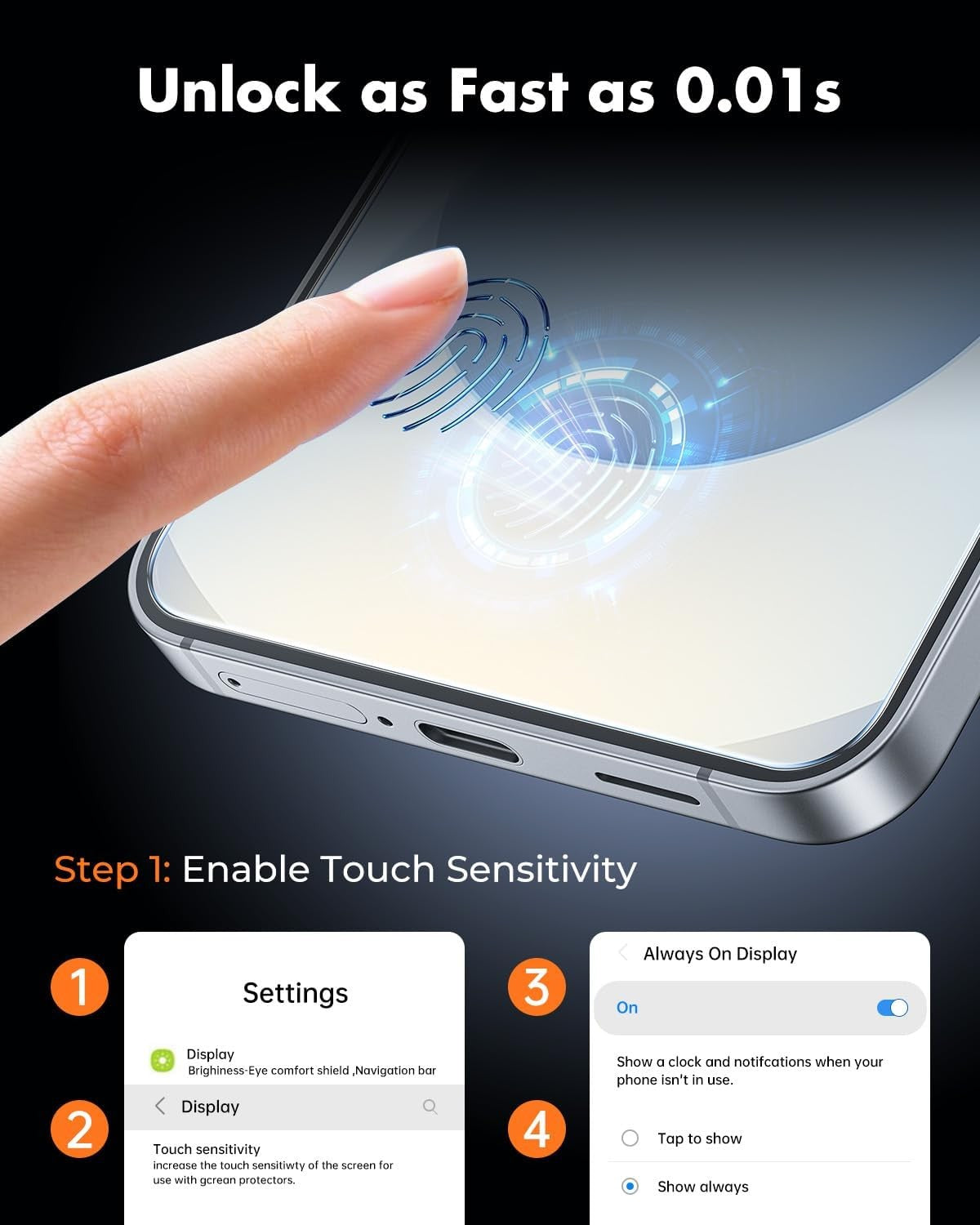 2 Pack Tempered Glass Screen Protectors for Samsung Galaxy S26 FE