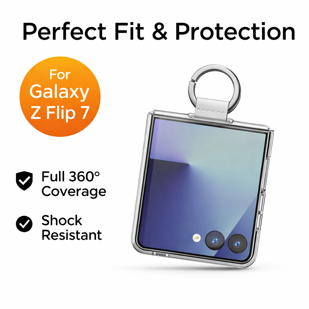 For Samsung Galaxy Z Flip 8 Slim Clear Ring Holder Case - image 5