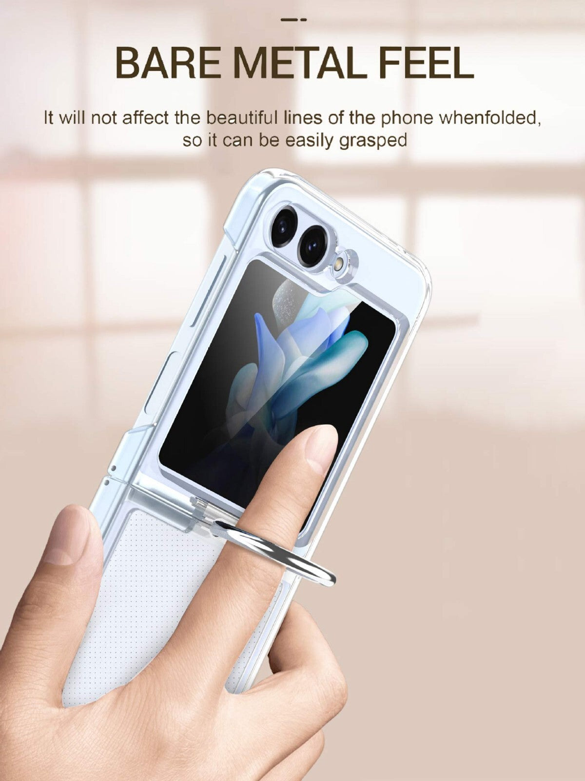 For Samsung Galaxy Z Flip 8 Slim Clear Ring Holder Case - image 10