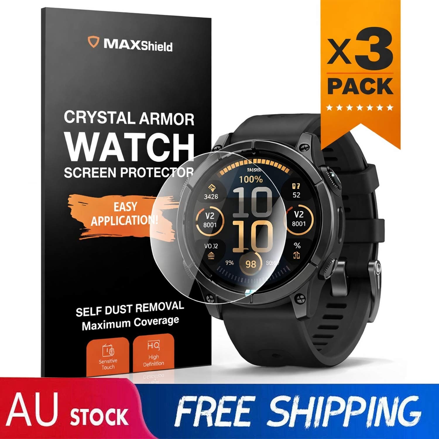 3 Pack Tempered Glass Screen Protector for Garmin Fenix - image 1