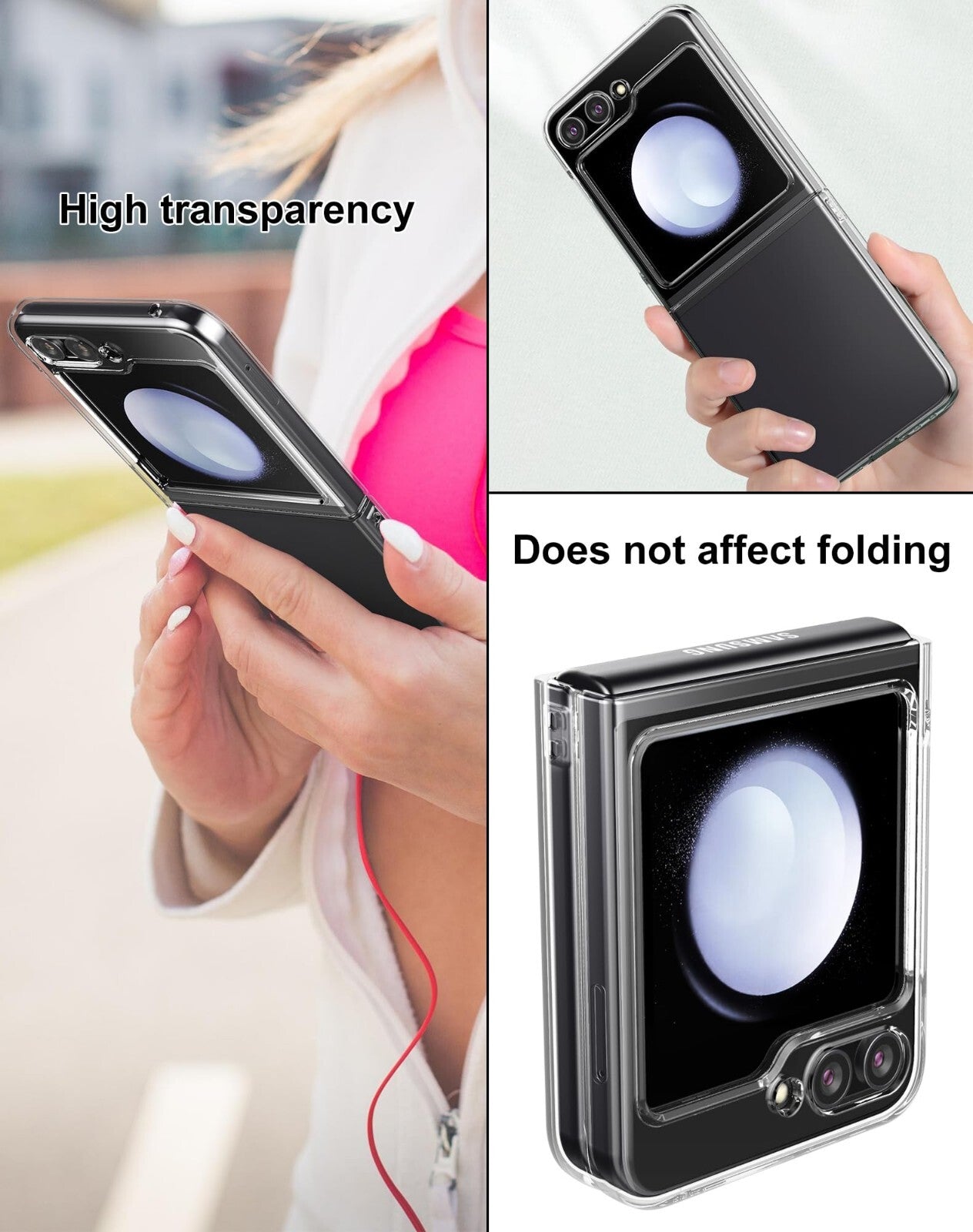 Clear 360° Protective Case & Screen Protector Set for Samsung Galaxy Z Flip 8 - image 9
