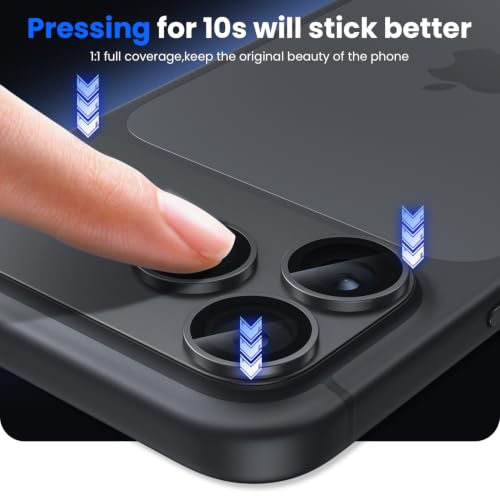 Black Aluminium Alloy Tempered Glass Camera Lens Protector for Apple iPhone 18 Pro Max