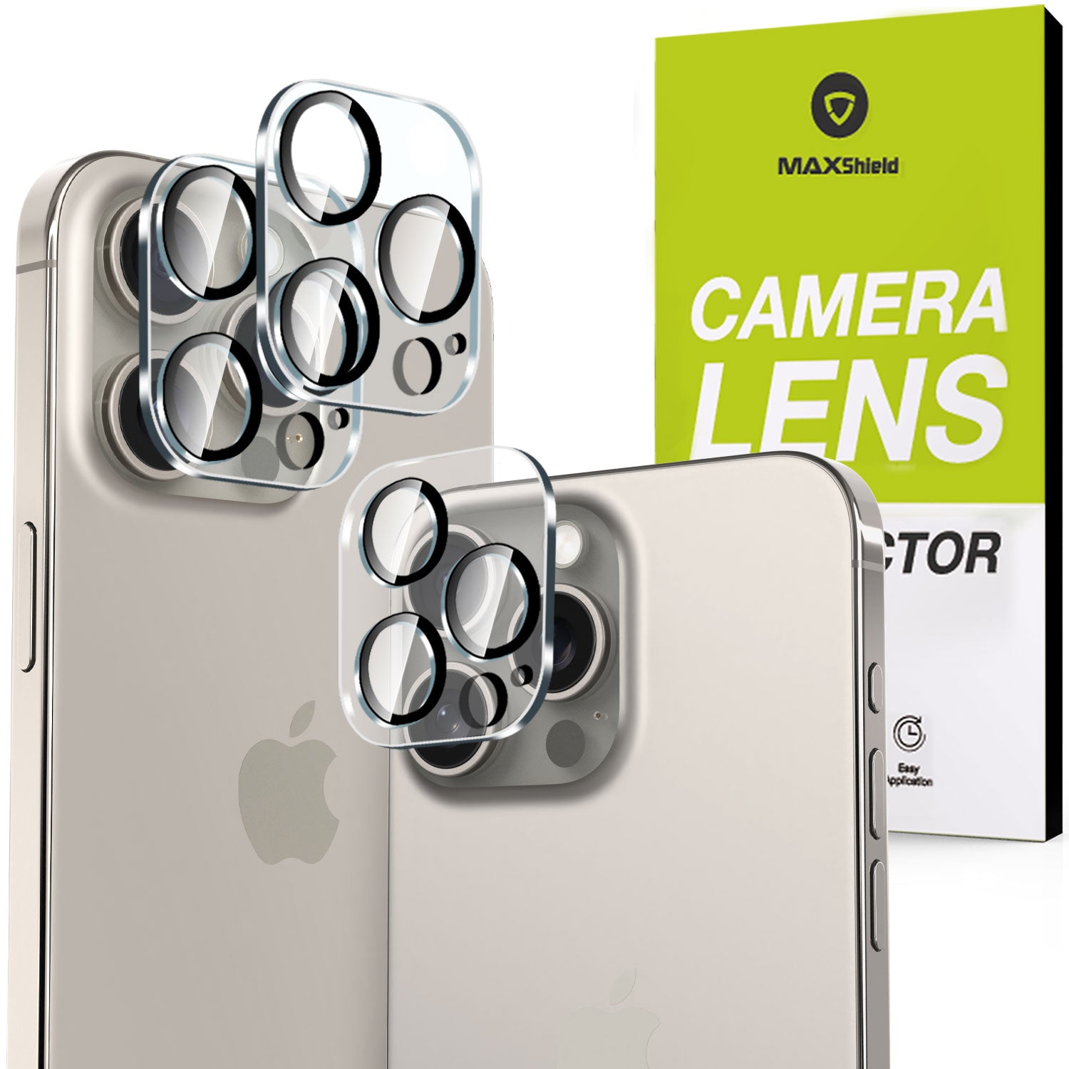 【2 Pack】All-In-One 9H Tempered Glass iPhone 15 Series Camera Protector