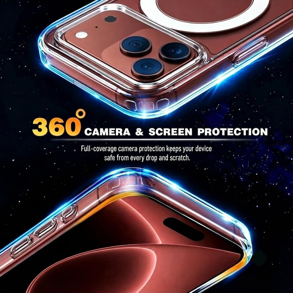 For iPhone 18 Pro Case, Compatible with MagSafe - With 2 Screen Protectors, Clear