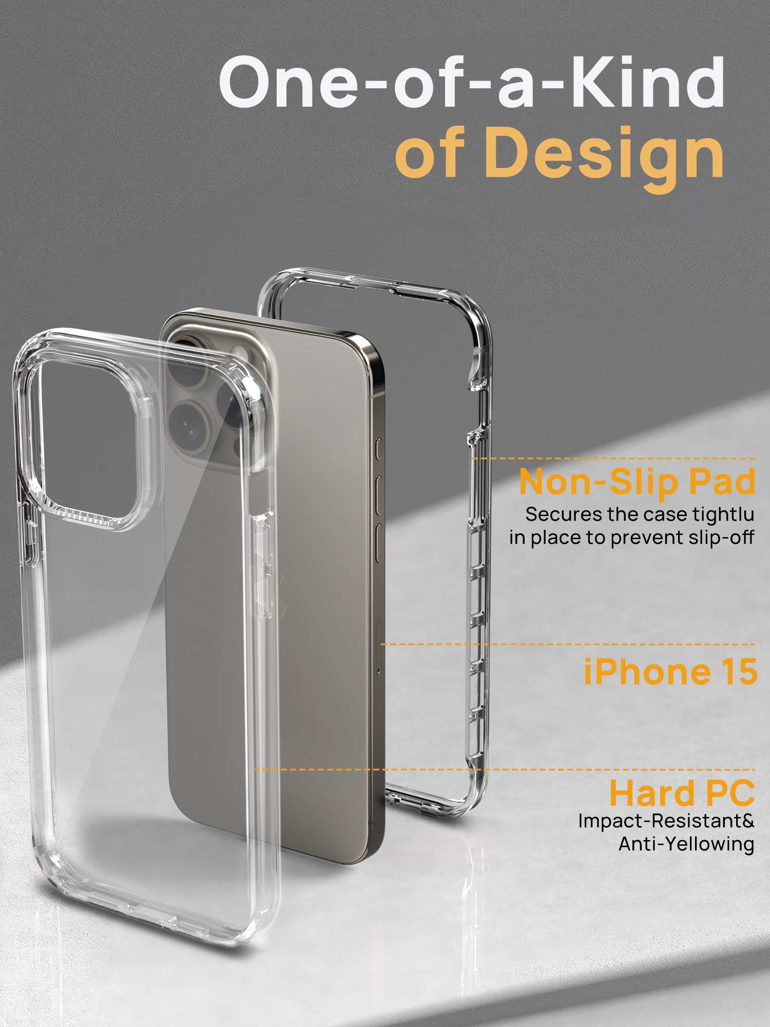 Military Grade Protection Crystal Clear iPhone 15 Series Case With Extra Front Cover