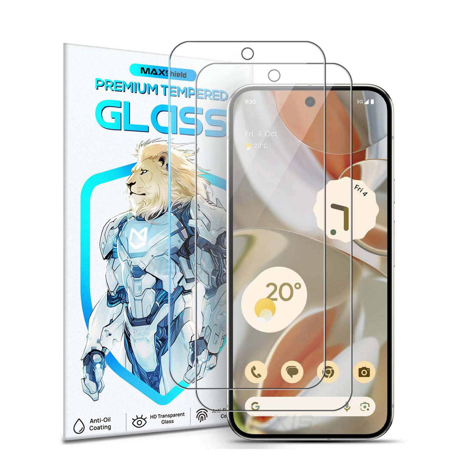 2XFor Google Pixel 9 Pro Tempered Glass Screen Protector