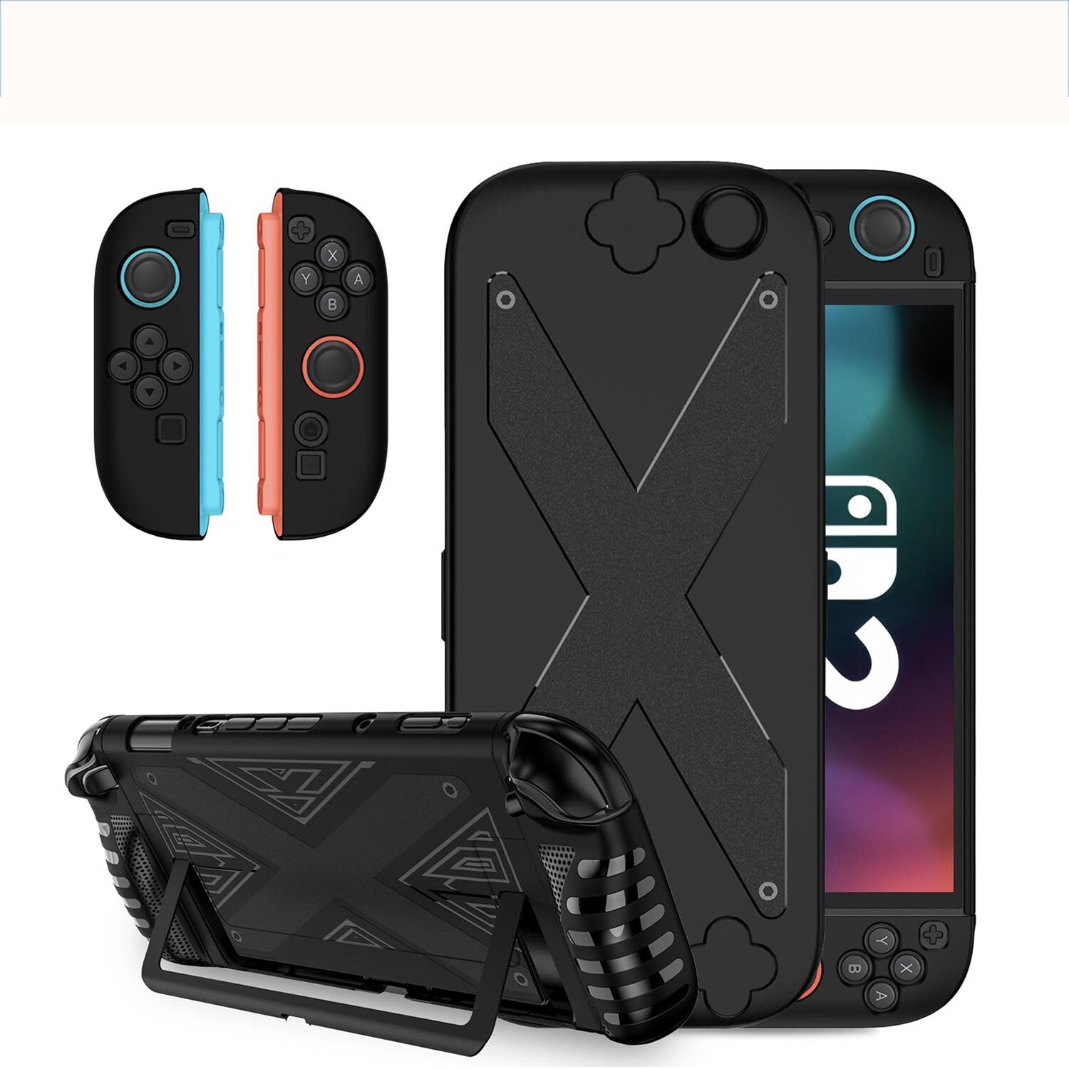 For Nintendo Switch 2 Case Dual Grip Dock Kickstand Full Cover Screen Protector