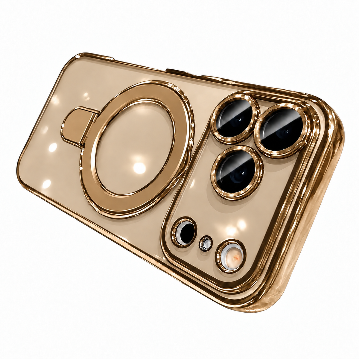 Gold rotating stand case for iPhone 18 Pro