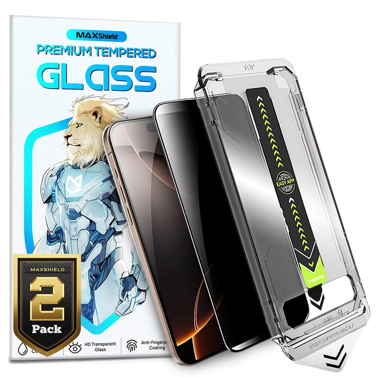 2-Pack Easy-Install Privacy Screen Protector for iPhone 18 Pro Max