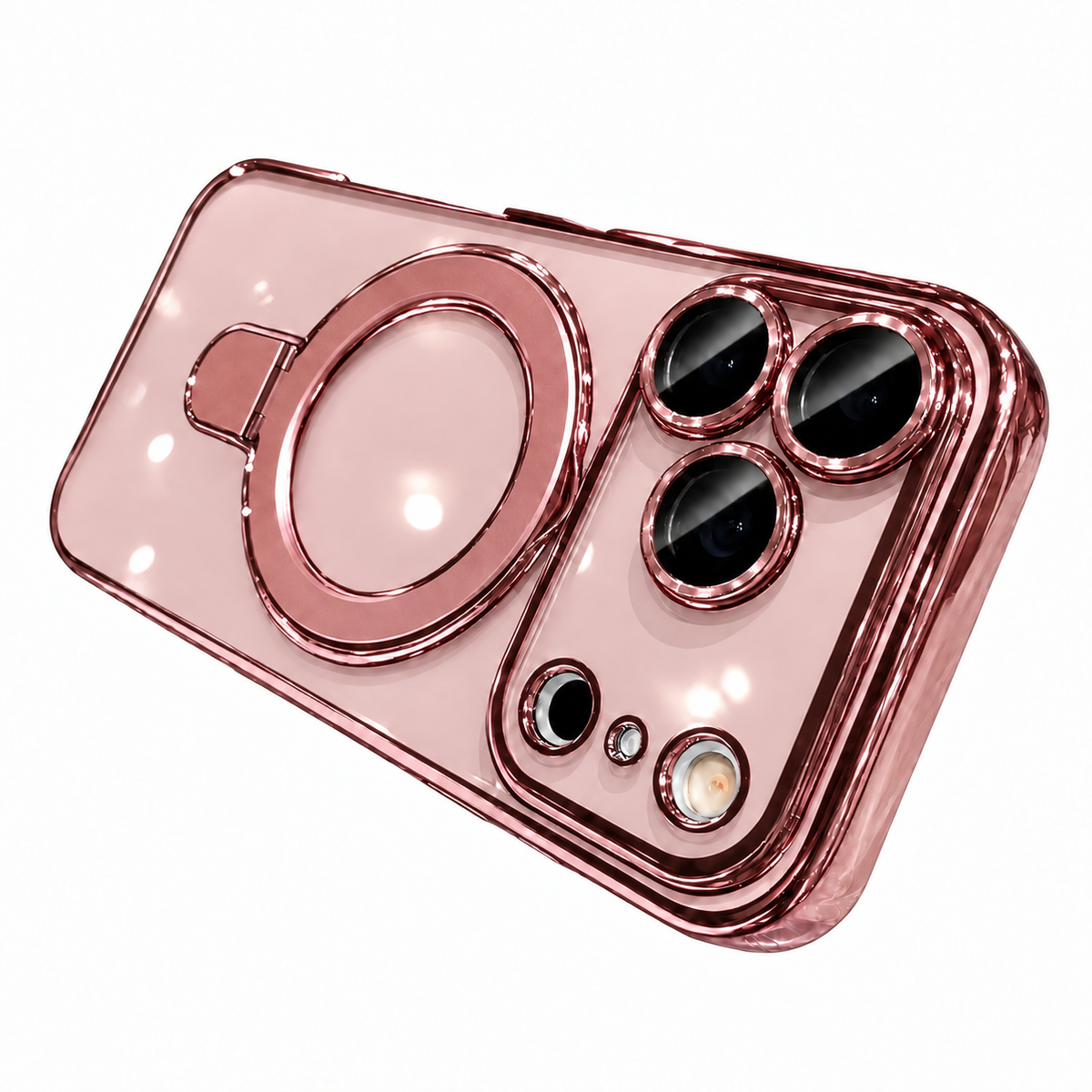 Pink rotating stand case for iPhone 18 Pro