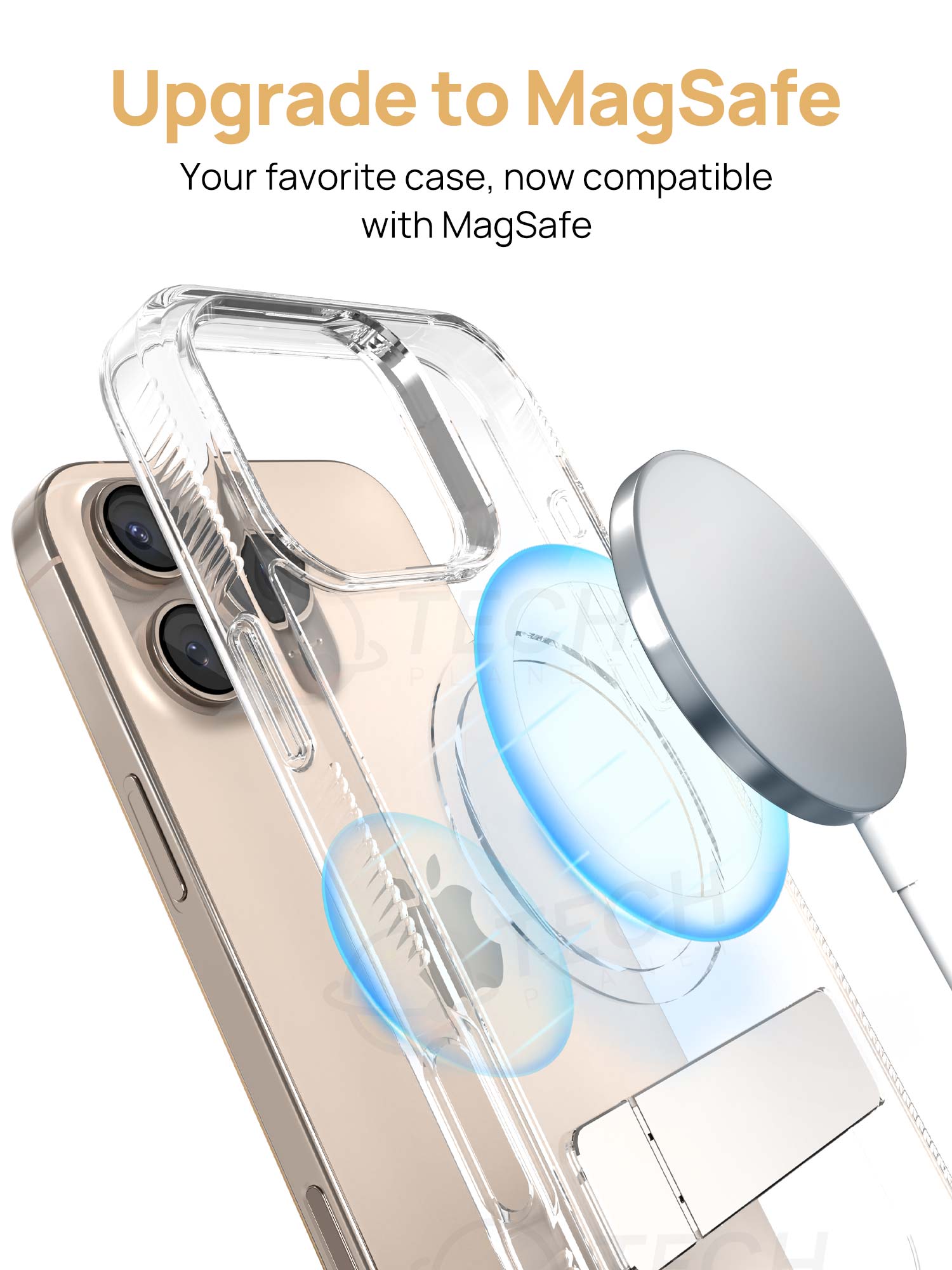 [Full Set] For iPhone 16 Pro Max Case Clear Magsafe Shockproof Kickstand Holder Cover