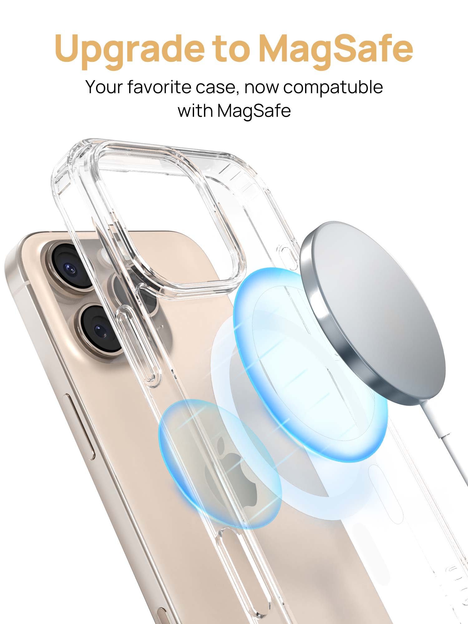 [Full Set] For iPhone 16 Pro Max  Case Clear Magsafe Shockproof Magnetic Cover
