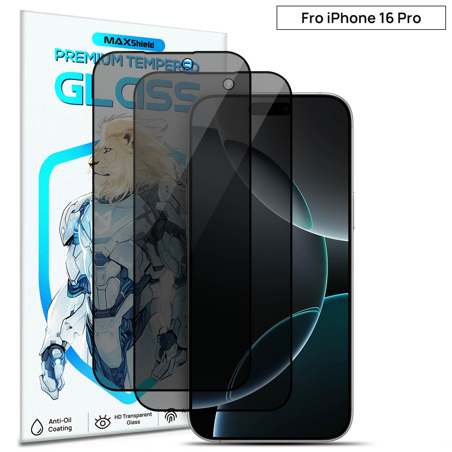 [2Packs] Privacy Anti-Spy Glass Screen Protector For iPhone 16 Pro Plus MAX
