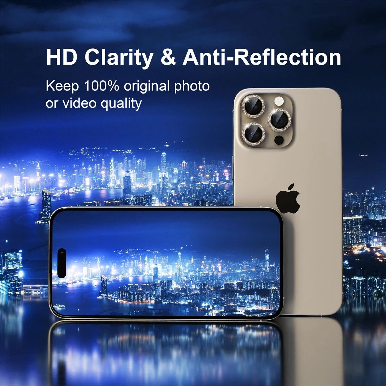 For iPhone 17 Pro Max Metal Camera Glitter Cover Glass Protector