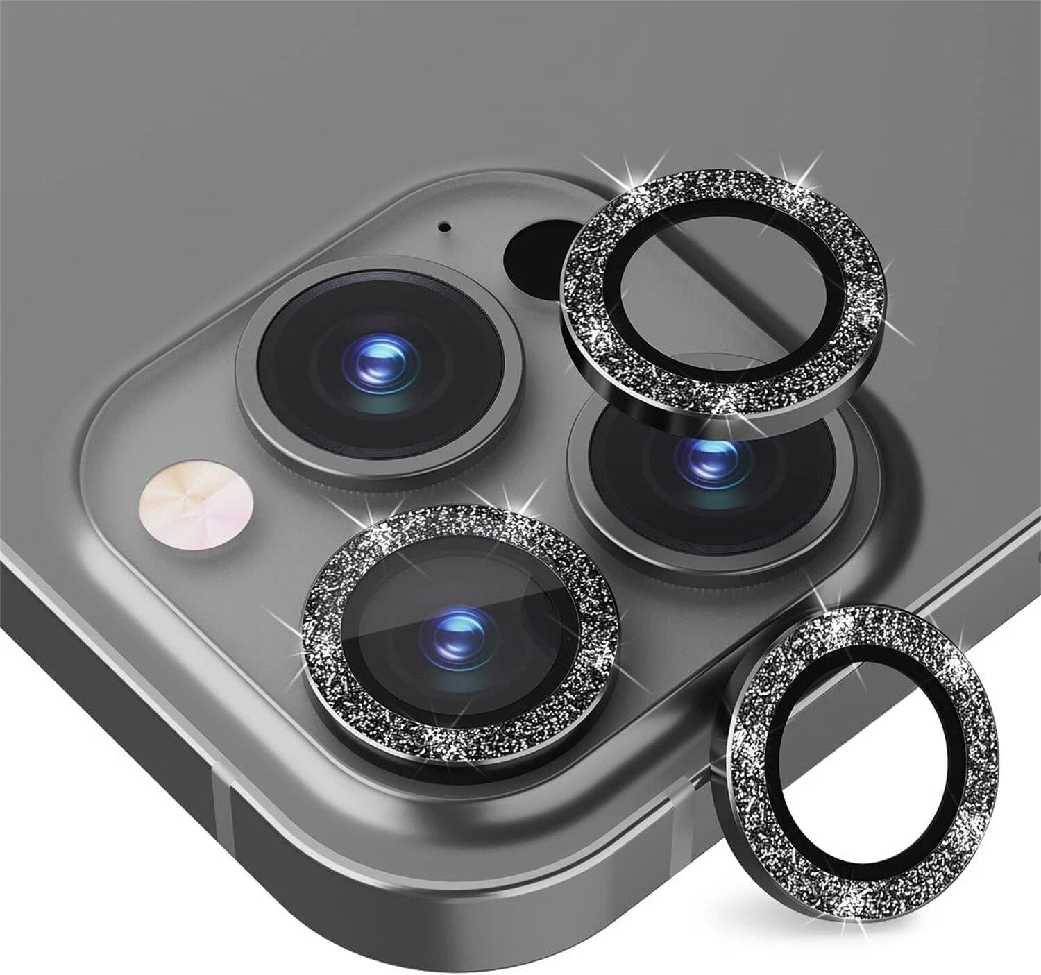 For iPhone 17 Pro Max Metal Camera Glitter Cover Glass Protector
