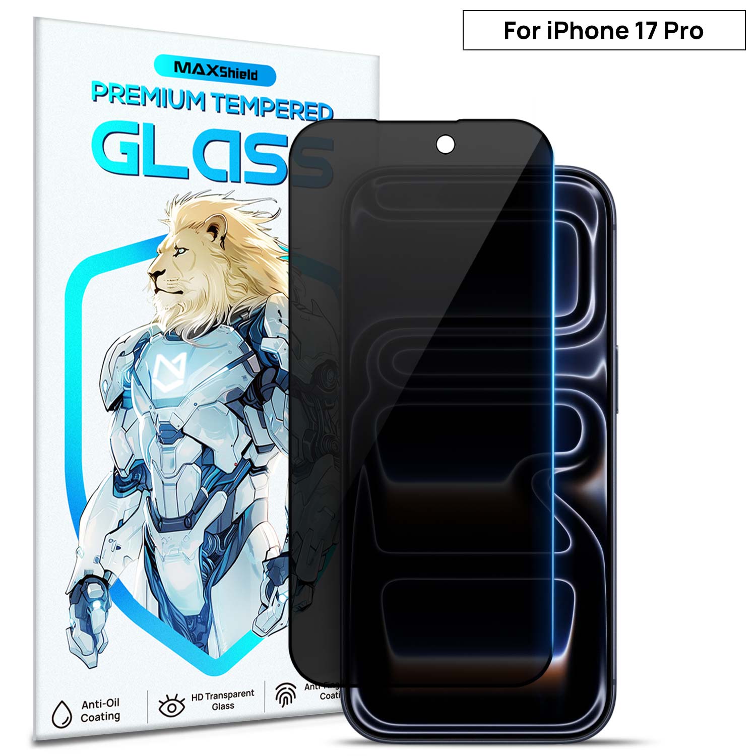 2XFor iPhone 17 Pro Max Air Privacy Tempered Glass Screen Protector