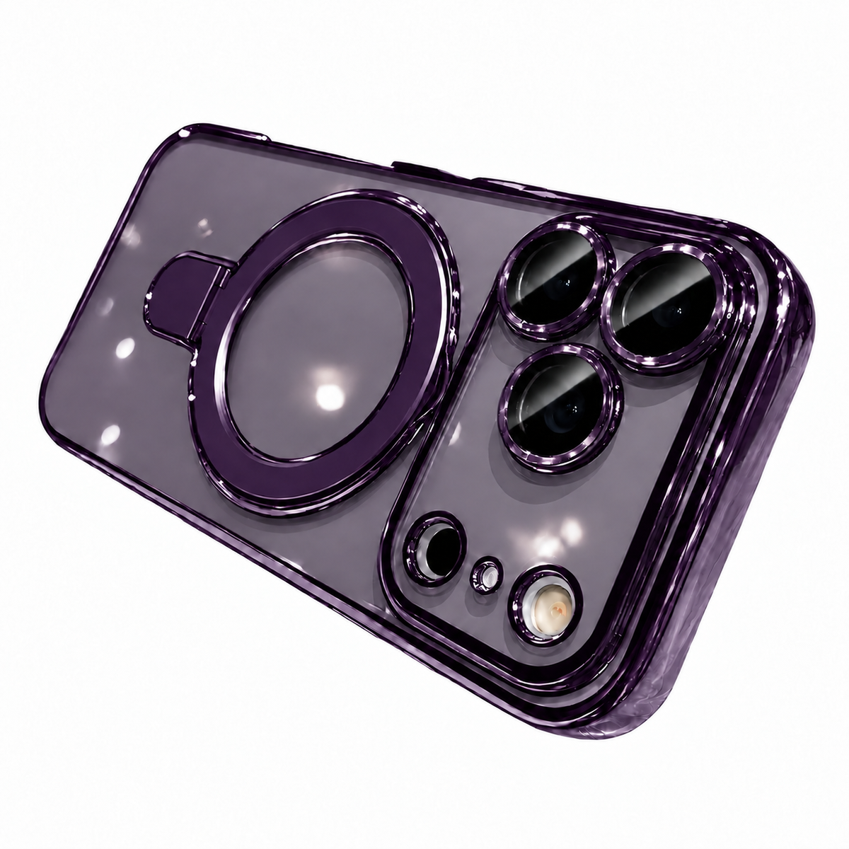 Purple rotating stand case for iPhone 18 Pro Max