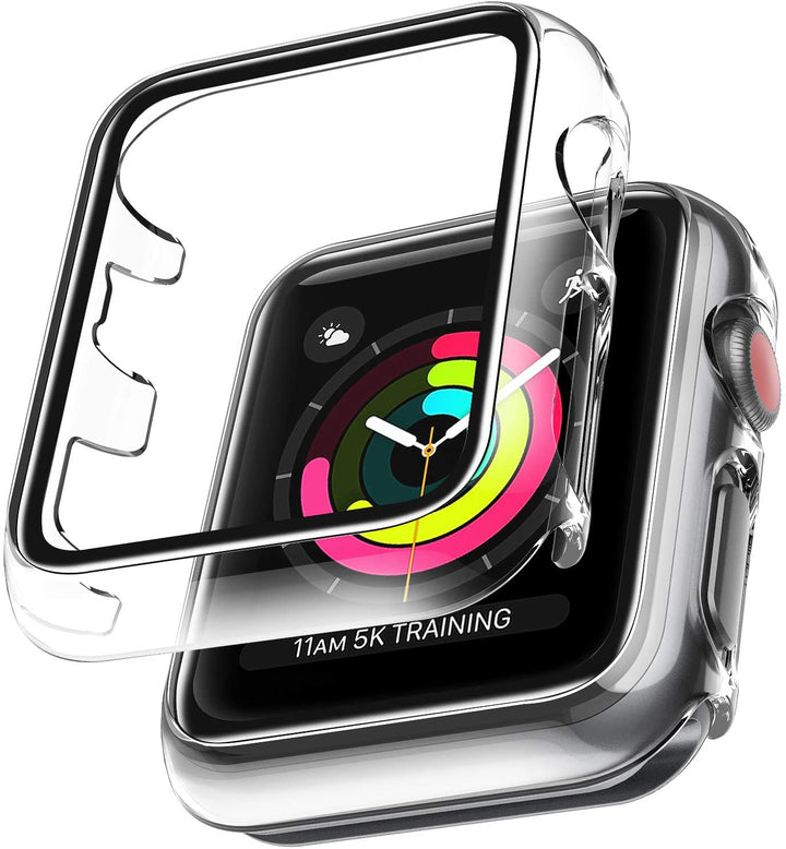 Apple Watch Series 44mm Full Cover TPU Tempered Glass Case Cover – clean white background main image
