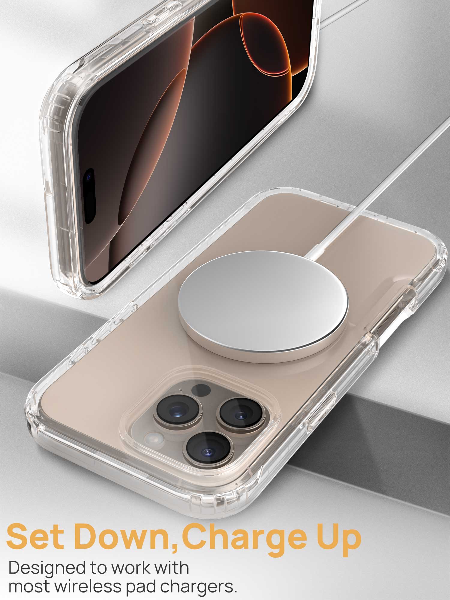 [Full Set]For iPhone 16 Pro Max Shockproof Clear 360 Full Body Case Cover