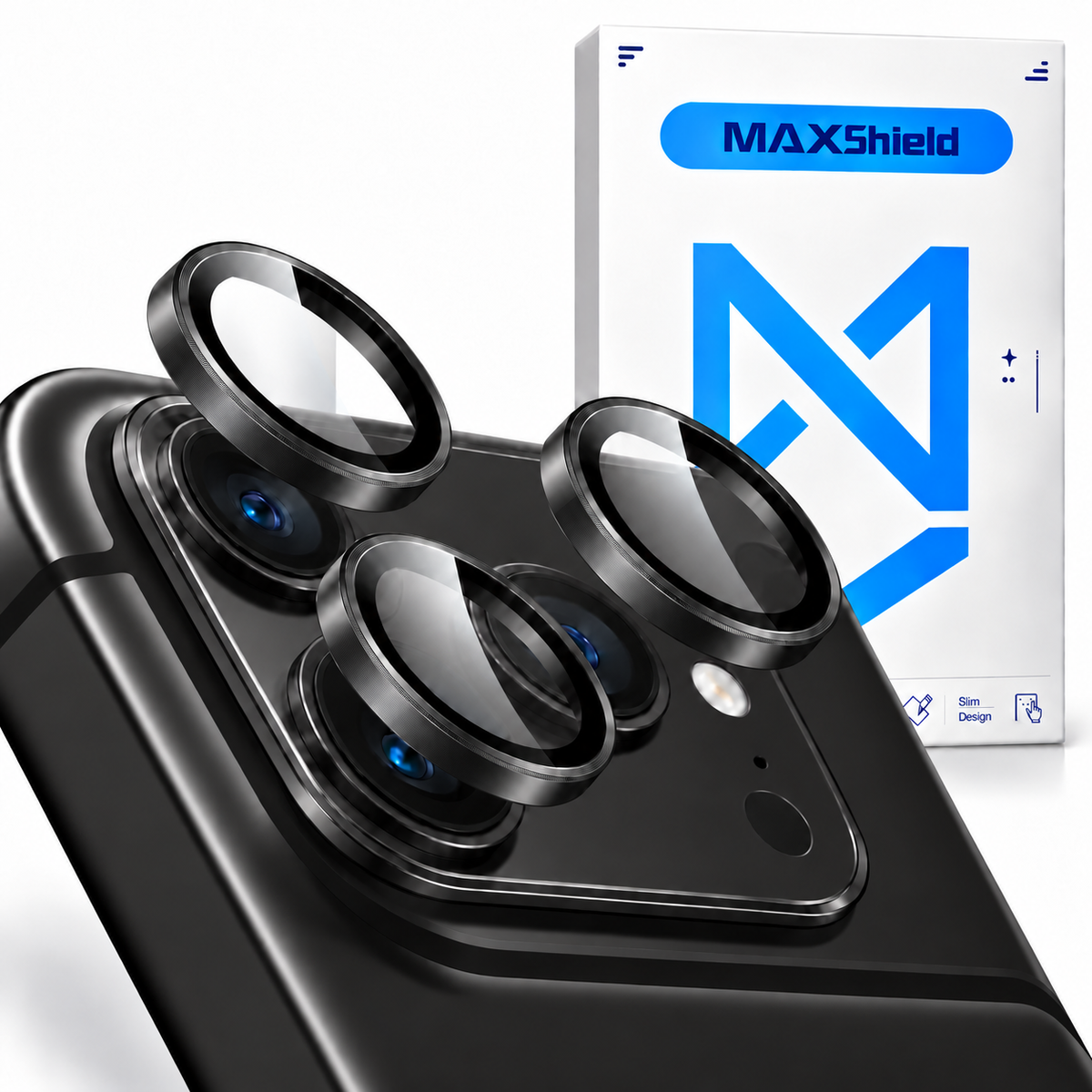 Black camera lens protector 3-pack for iPhone 18 Pro Max