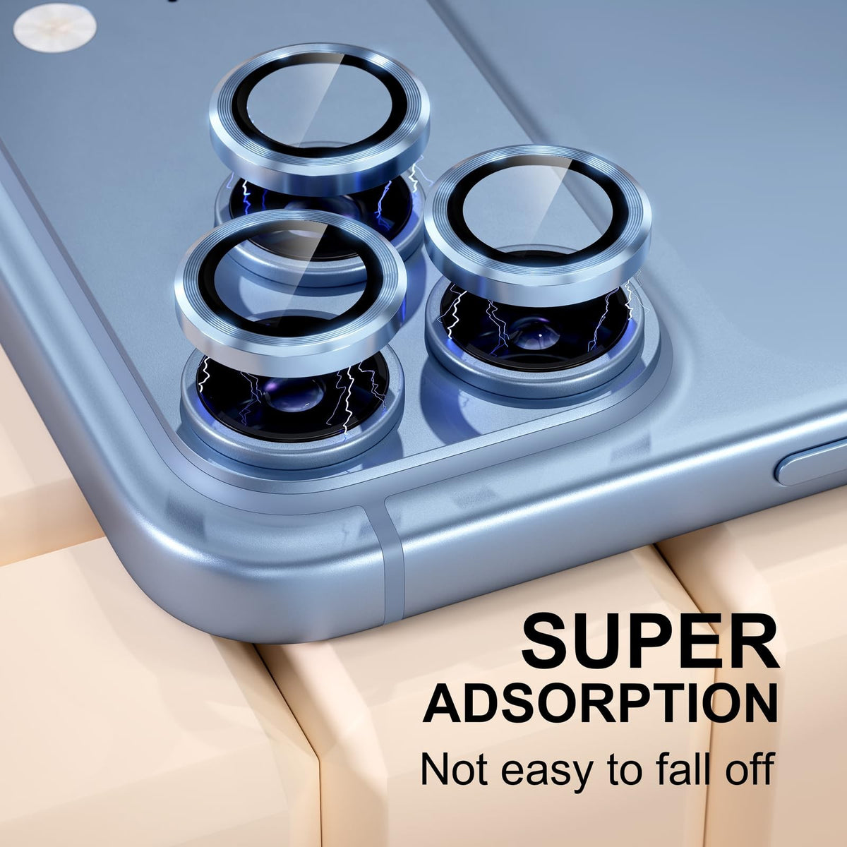 For iPhone 18 Pro Max Camera Lens Protectors, Metal Frame Tempered Glass - Dazzling - detail image 1
