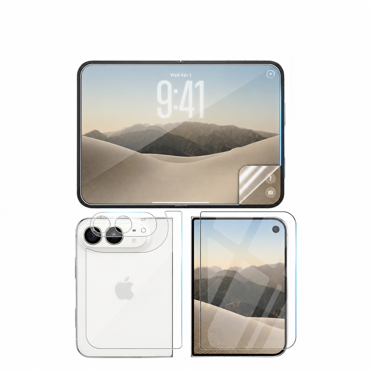 Front, Back, Inner Screen and Camera Protector Set for iPhone Duo - 4 Pieces