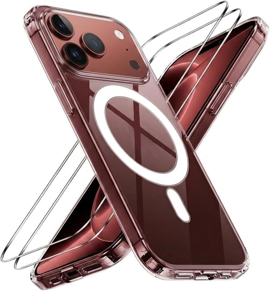 For iPhone 18 Pro Case, Compatible with MagSafe - With 2 Screen Protectors, Clear