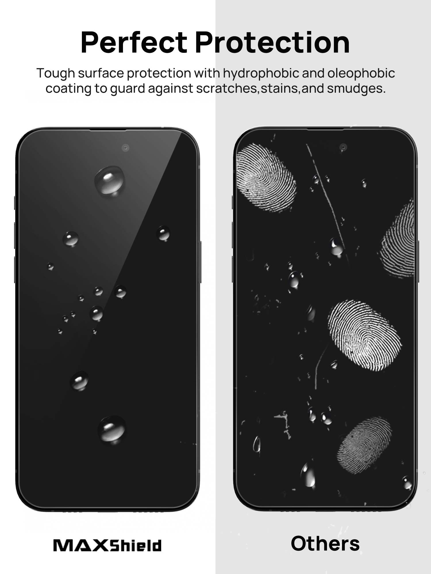 【2 Pack】  MaxShield® Premium 9H iPhone 15 Series Full Glass Protector