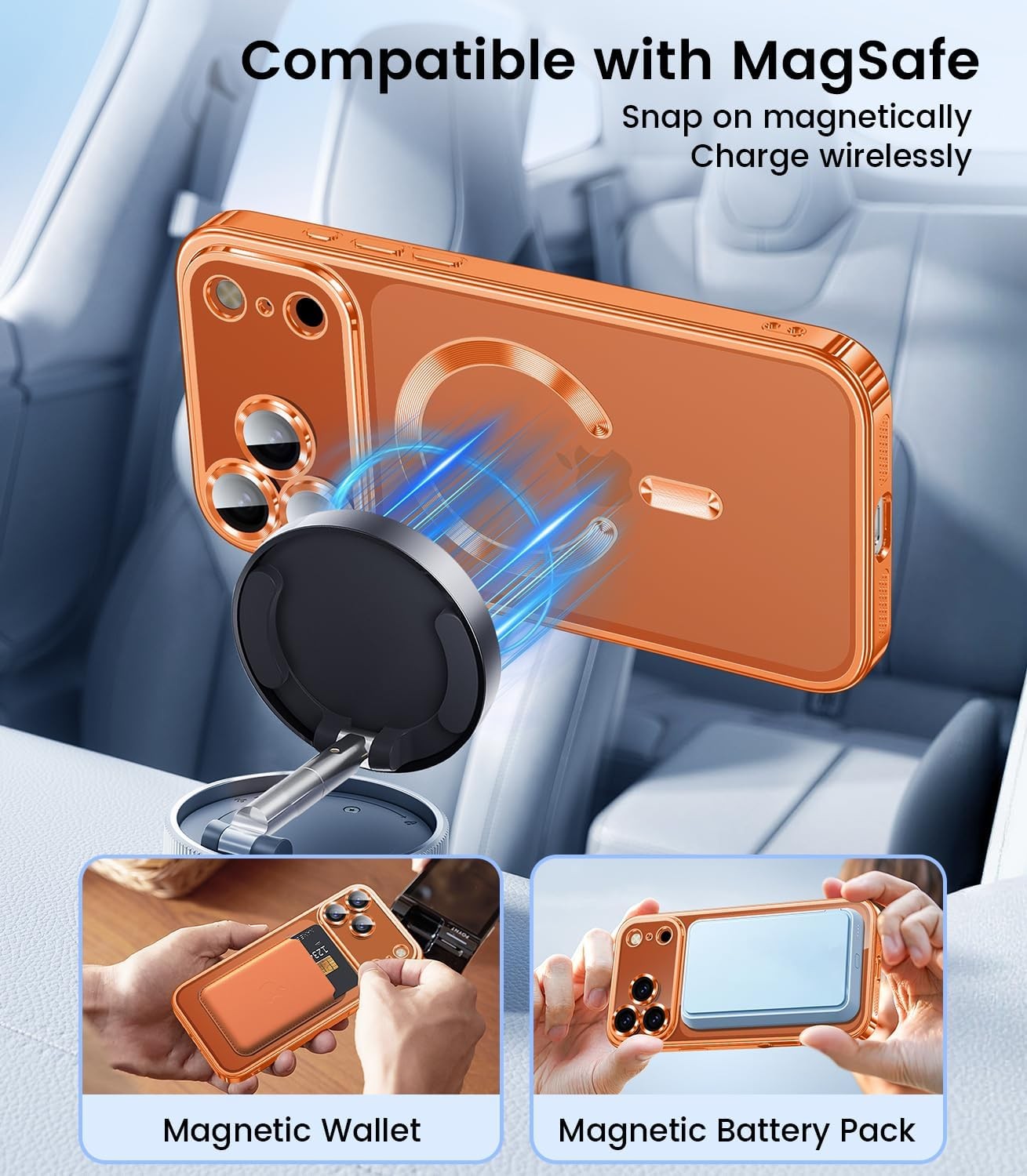 For iPhone 17 / 17 Air / 17 Pro / 17 Pro Max Clear Plating Magnetic Luxury Case - image 4