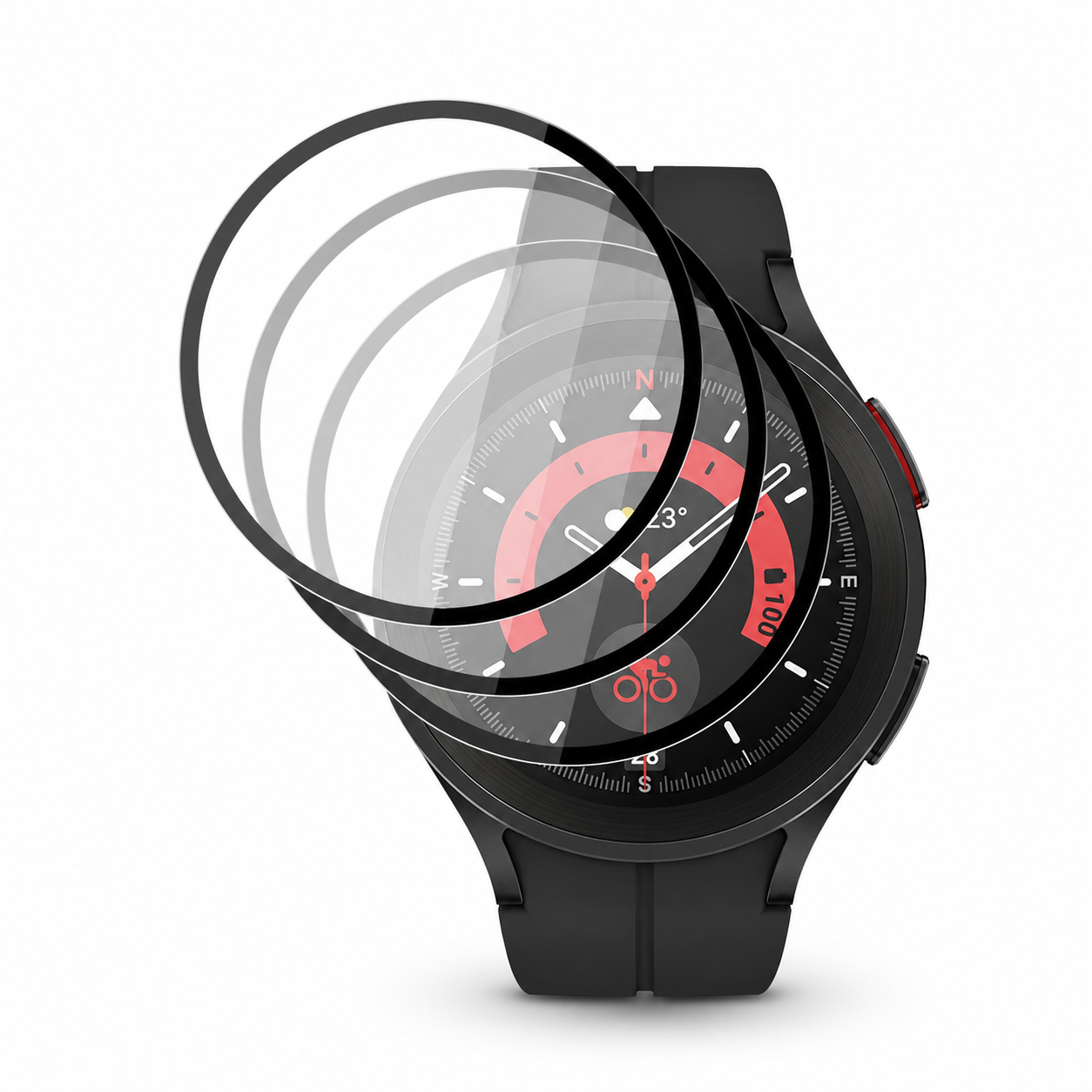 [3 Packs]For Samsung Galaxy Watch 5 Pro 45mm Full Coverage Screen Protector 3D HD – clean white background main image