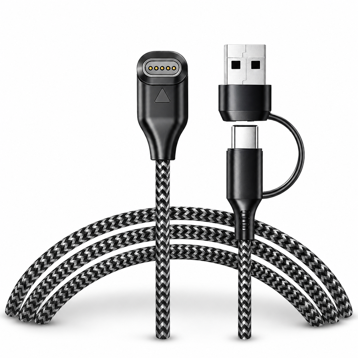 USB-A and USB-C Charger Cable for Garmin Watches – clean white background main image