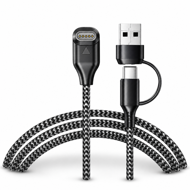 USB-A and USB-C Charger Cable for Garmin Watches – clean white background main image