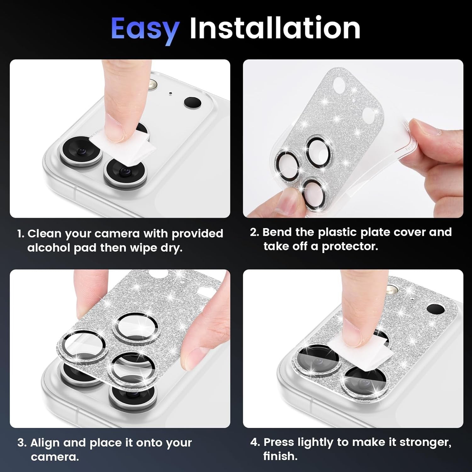 Glitter Diamond Camera Lens Protector for iPhone 15 Pro & Pro Max - image 8