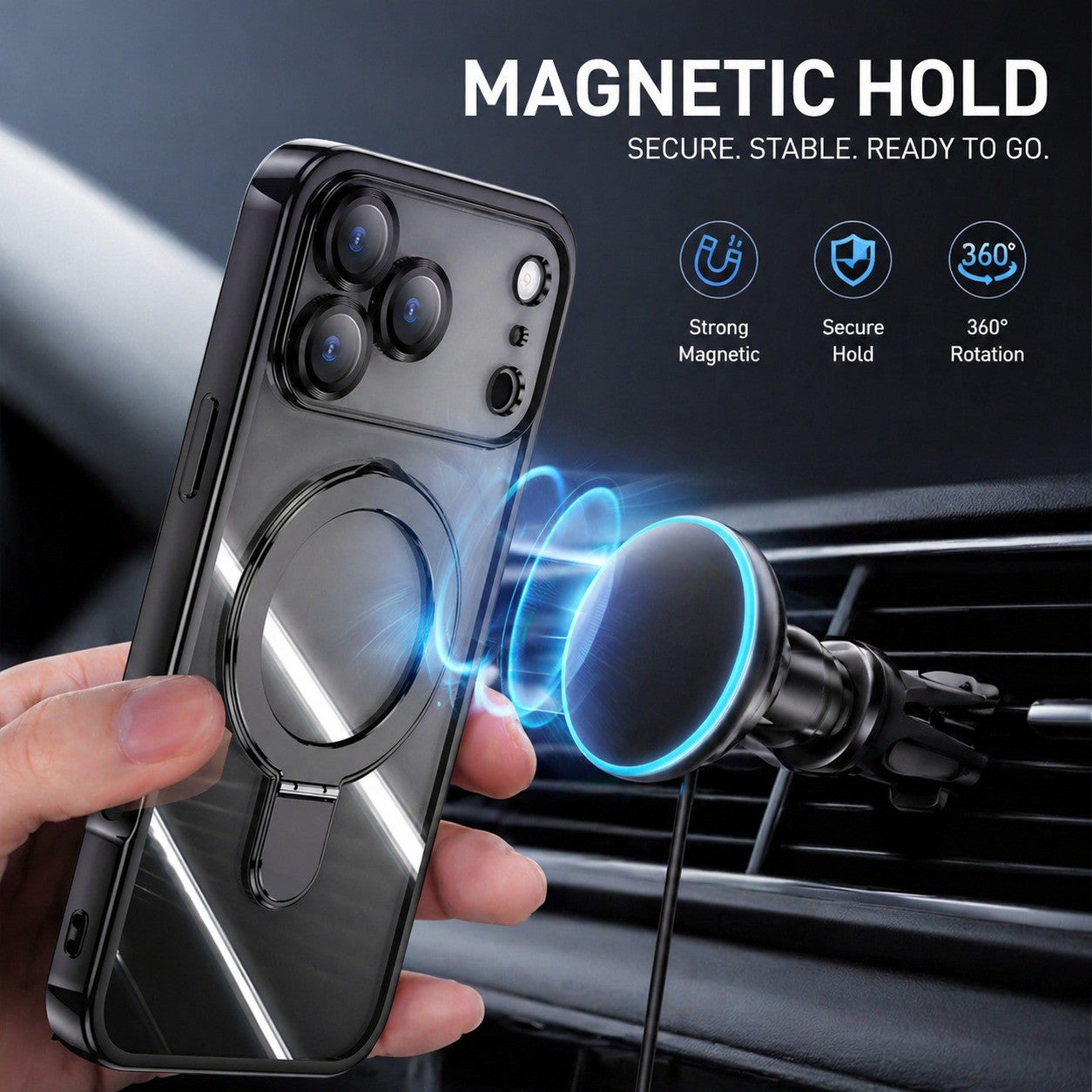 For iPhone 14 Series Magnetic MagSafe Ring Stand Shockproof Case - image 8